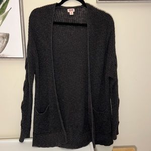 Dark Grey/Black Thick Knit Cardigan